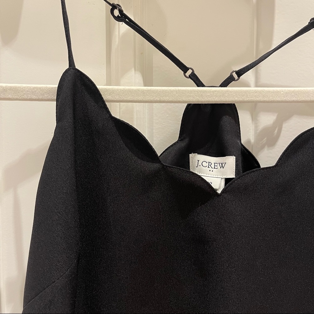 J.Crew Black Scalloped Silk Carrie Camisole (00) - Picture 5 of 9